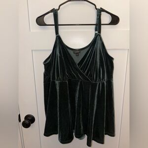 Torrid Velvet V-neck Cold Shoulder Babydoll Top